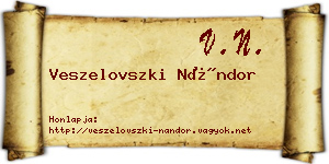 Veszelovszki Nándor névjegykártya